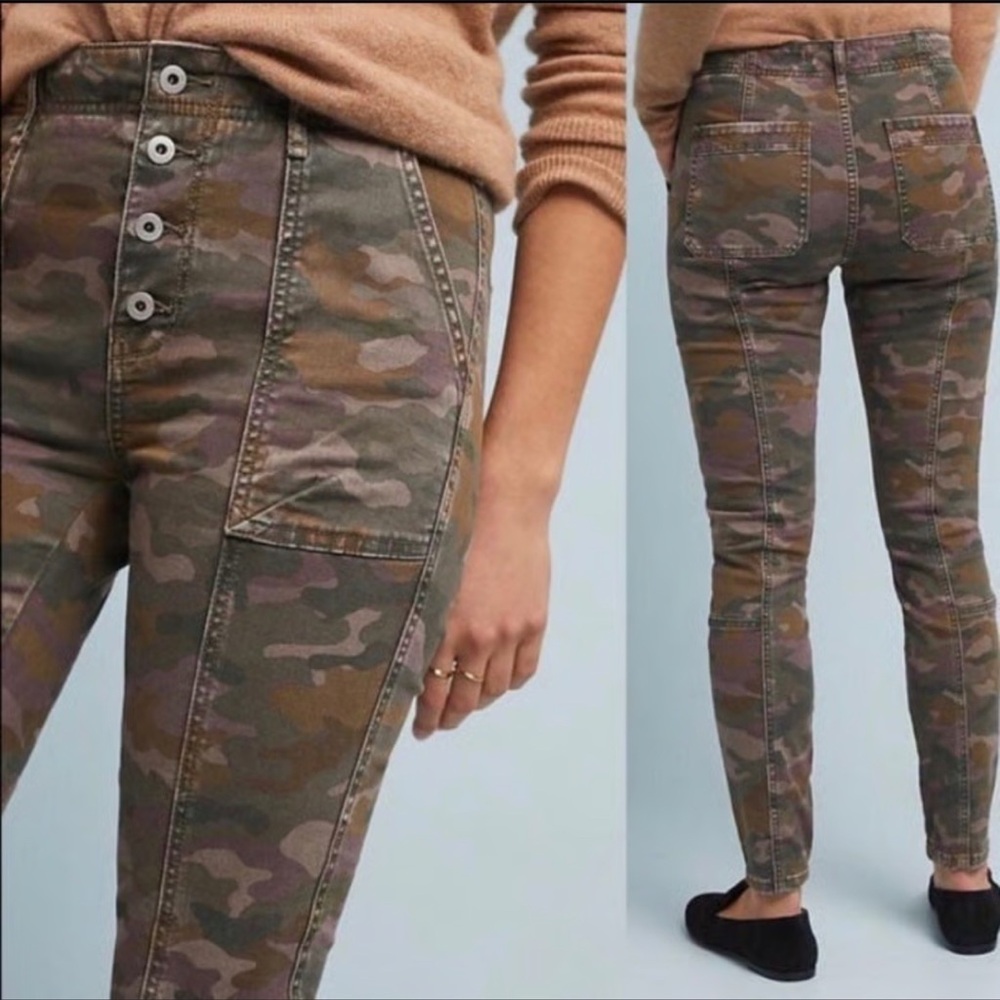 Anthropologie Camouflage High-Waisted Skinny Jeans size 32